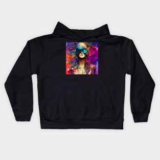 Beautiful Rainbow Cyber-Girl Kids Hoodie